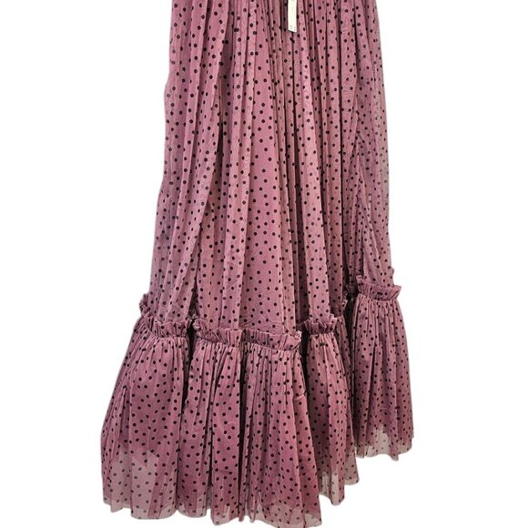 Anthropologie Maeve Tiered Tulle Maxi Skirt, Pull On, Poofy, Polka Dot, Small - Picture 9 of 9